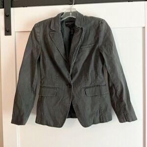 Banana Republic Women's Charcoal Pinstripe‎ Single Button Blazer Size 8P Career